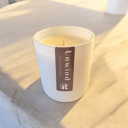 UNWIND - Vanilla & Sandalwood scented candle